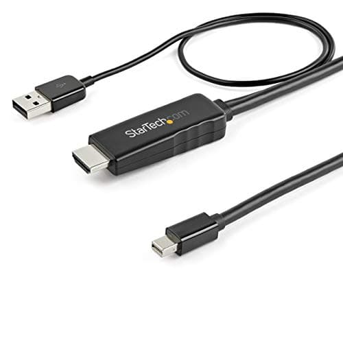 Image of StarTech.com 6ft (2m) HDMI to Mini DisplayPort Cable 4K 30Hz - Active HDMI to mDP Adapter Converter Cable with Audio - USB Powered - Mac & Windows - Male to Male Video Adapter Cable (HD2MDPMM2M)