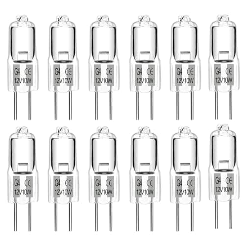 Image of G4 Halogen Bulbs 10W 12V Dimmable Warm White 2700K, 2 Pin Clear Capsule Lamp for Cooking, Crystal Chandeliers, Track Lighting - Pack of 10