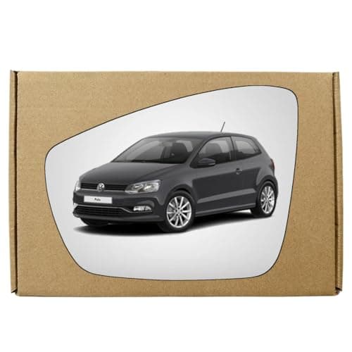 Image of GAPlus Replacement Wing Mirror Glass Compatible with Volkswagen VW Polo 2009-2017 STICK-ON Left Passenger Near Side with Blind Spot