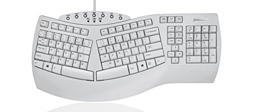 Image of Perixx PERIBOARD-512W Periboard-512 Ergonomic Split Keyboard - Natural Ergonomic Design - White - Bulky Size 19.09"X9.29"X1.73", US English Layout