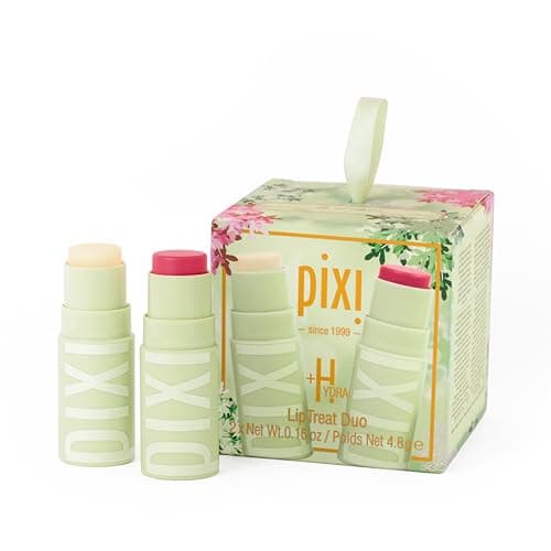 Image of Pixi Beauty +Hydra LipTreat Duo Holiday Ornament | Gift Set Contains Two Hydrating Tinted Lip Balms in Shades Rosette & Clear | 2 pack of 0.16 oz / 4.8 g