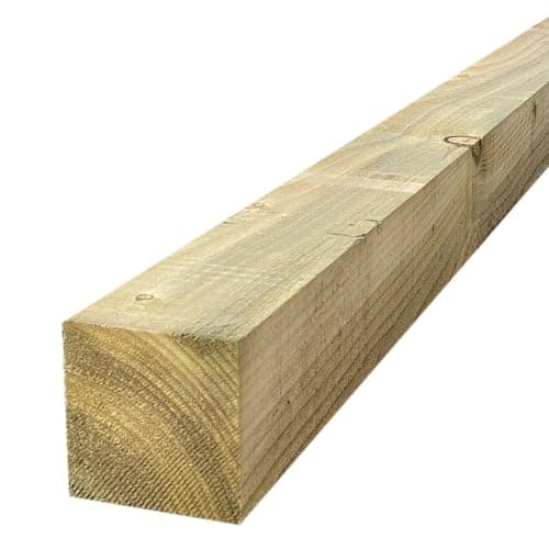 Image of Pressure-Treated Square wooden post Gate or Fence posts garden timber wood 6ft 1.8m x 75mm x 75mm, Timber Fencing Post 3" x 3" fence posts, 6ft (180cm) Wooden Post