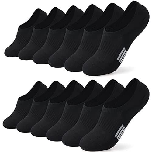 Image of Toes Home 6 Pairs Invisible Ankle Trainer Socks Womens, Black No Show Low Cut Casual Socks, Non Slip Cushioned Socks for Ladies and Girls Sneaker Canvas Shoes 6-8