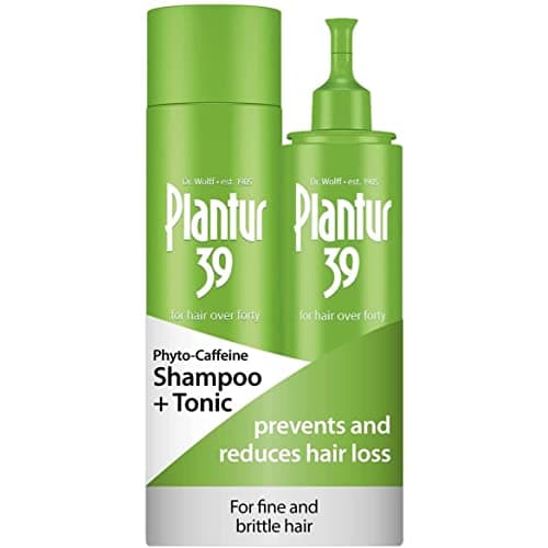 Image of Plantur 39 Caffeine Shampoo and Tonic Set Prevents and Reduces Hair Loss | For Fine Brittle Hair | Supports Hair Growth | Women Hair Care Made in Germany | Set of 250ml Shampoo and 200ml Tonic