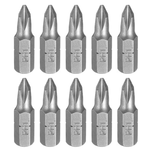 Image of sourcing map 10pcs Phillips Screwdriver Bits 1/4" Hex Shank PH1 Head 1" Length CR-V Steel Cross-Head Drill Bits for Repair Work Electric Screw Driver