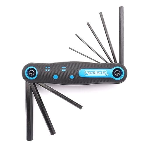 Image of HemBorta® Folding Allen Key Set Metric, 8pc Alan Keys Sets with 1.5-8mm Allen Keys, Fold-Up Hex Key Set, CRV Steel Fold-Out Wrench Set 1.5, 2, 2.5, 3, 4, 5, 6 & 8mm Allen Keys Sets
