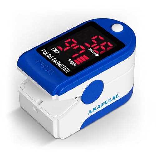 Image of Anapulse Finger Pulse Oximeter | Digital Display | Heart Rate & Oxygen Level Readings | Batteries, Carrycase and Lanyard Included | CE Approved | NHS Supplied (ANP100)