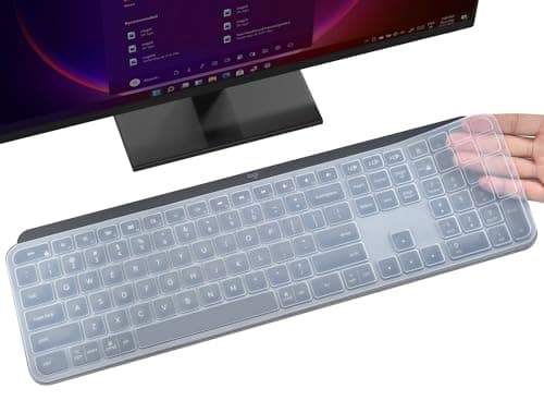 Image of Keyboard Cover Skin for Logitech MX Keys S & MX Keys Advanced Illuminated Wireless Keyboard, Logitech Craft Advanced Wireless Keyboard Protector, (Not Fit MX Keys S for Mac), Clear