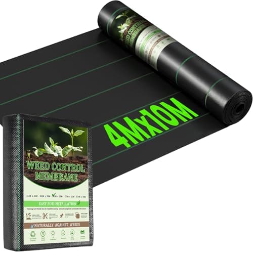 Image of Heavy Duty Weed Control Membrane 4Mx10M,Durable&Air and Water Permeability Weed Suppressant Membrane, Effectively Control Weeds, Woven Roll Ground Cover for Patios, Garden, Flower beds, Landscaping