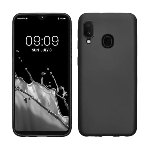 Image of kwmobile Case for Samsung Galaxy A20e Case - Soft Slim Metallic TPU Silicone Cover - Metallic Grey