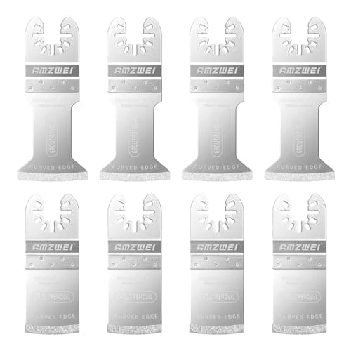 Image of 8PCS Oscillating Multitool Diamond Grout Removal Blades Universal Remove Grout Plaster Mortar Cutting Grinding Shaping Compatible with Dewalt Milwaukee Ryobi Rockwell Fein