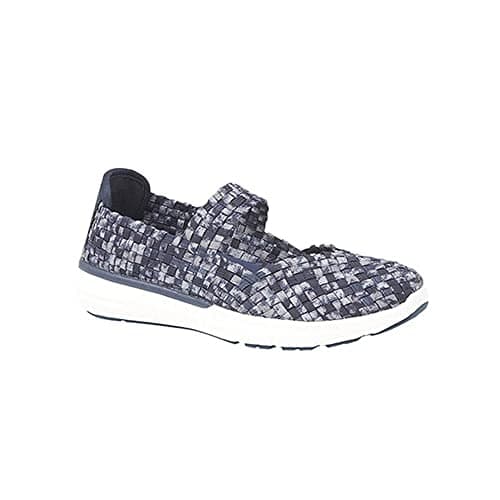 Image of DEK Womens/Ladies Elasticated Interlaced Bar Shoes (7 UK) (Navy/Grey)