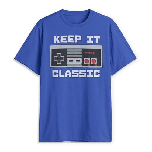 Image of Nintendo mensKeep It Classic T-Shirt Short_Sleeve T-Shirt - Blue - S