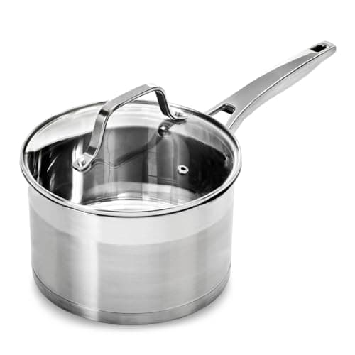 Image of Blackmoor 20cm Stainless Steel Saucepan with Lid/High Grade, PFAS-Free, Suitable for All Hob Types Including Induction and Oven Cooking/Pro Range 65219
