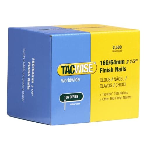 Image of Tacwise 0301 Type 16G / 64 mm Galvanised Finish Nails, Pack of 2500
