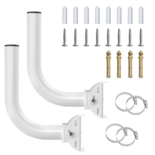 Image of TUAKIMCE 2 Pack Universal Wireless Bridge Mount, Outdoor Pole & Wall-Mount Bracket for J Pole Antenna, Security Camera, and AP Access Point