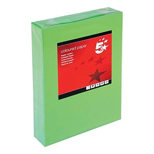 Image of 5 Star Coloured Copier Paper Multifunctional Ream-Wrapped 80gsm A4 Deep Green [500 Sheets]