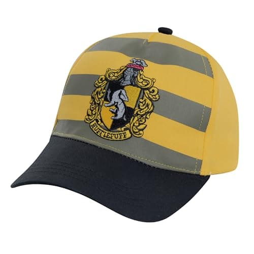 Image of Harry Potter Boys Striped Cap - Hogwarts House Themes for Ages 4-16, Hufflepuff, One Size