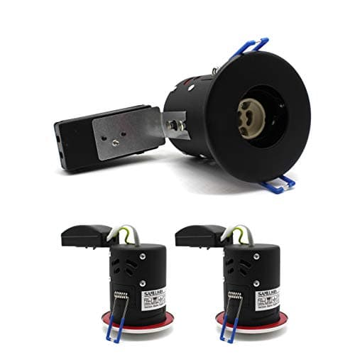 Image of sanlumia 2 X LED Fire Rated Downlight Can GU10 Recessed Ceiling Twist & Lock Interchangeable Downlight IP20 Black