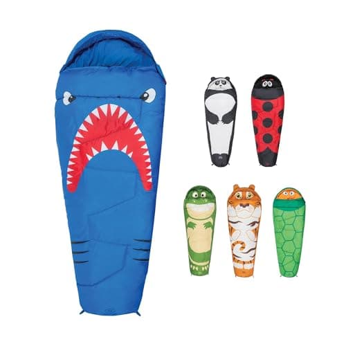 Image of Kids Sleeping Bag by Highlander - Mummy Style - Themed Carry Backpack for Easy Transportation - Lightweight and Warm - Perfect for Camping, Hiking, and Sleepovers. Junior Warm Snuggle Sleeping Bags