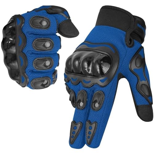 Image of WESTWOOD FOX Motorbike Gloves for Men and Women, Full finger Touchscreen Motorcycle Gloves for BMX MX ATV MTB Riding, Hunting, Climbing, and Outdoor Sports (BLUE, XL)