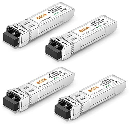 Image of 6COMGIGA [4 Pack 10GBase-SR SFP+ Transceiver, 10G 850nm LC Multi Mode Module, up to 300M Compatible with Cisco SFP-10G-SR, Meraki, Ubiquiti UF-MM-10G, Mikrotik, Netgear, D-Link, Supermicro, TP-Link