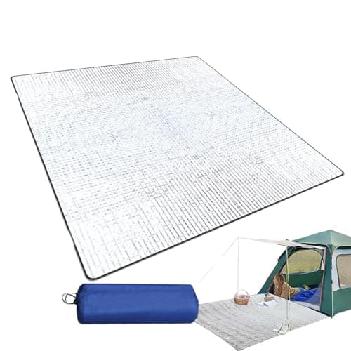 Image of 200*200CM Aluminium Foil Camping Mat, Insulating Waterproof Thermal Foam Sleeping Mat For Camping, Sleeping Roll Pad Of Aluminum Foil, Foldable Double-sided Tent Mat For Outdoor Camping Hiking Picnic