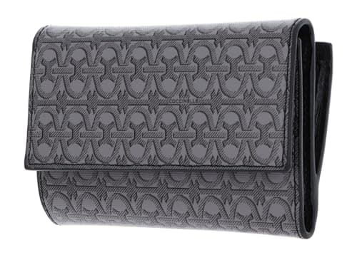 Image of Coccinelle Purse Metallic Coated Monogram Wallet Multi Noir/Noir Gray