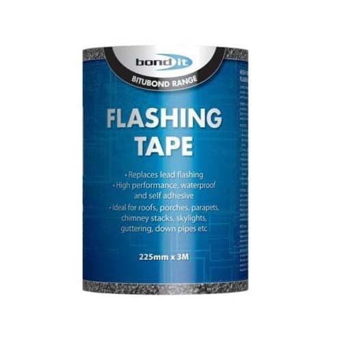Image of Bond It Flashing Tape Lead Self-Adhesive Roofing Flashband Grey Sizes 100m & 3m Self-Adhesive Bitumen Roofing Flashband (225mm x 3m)