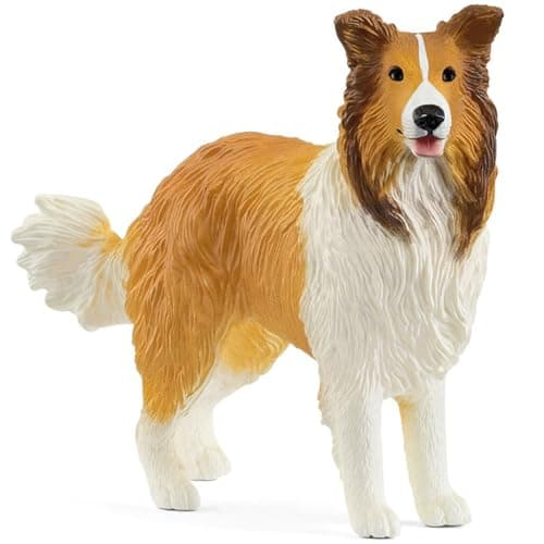 Image of SCHLEICH Farm World - 13998-3" Realistic Collie Figurine - Durable Dog Figure for Children - Farm Animal Toys for Boy and Girls - Educational Toys For Toddlers and Kids Ages 3+