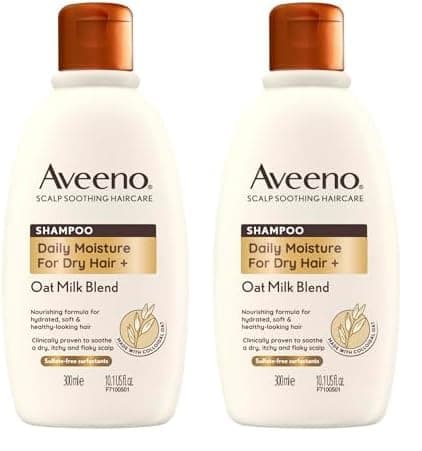 Image of Aveeno hydrating oat milk scalp soothing shampoo for dry hair 300ml (Pack of 2)