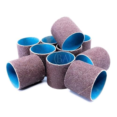 Image of Benchmark Abrasives 2" x 2" Aluminum Oxide Abrasive Spiral Bands for Rotary Tools, Drum Sleeves for Sanding Deburring Blending Polishing on Metals Plastic Wood Rubber (10 Pack) - 80 Grit