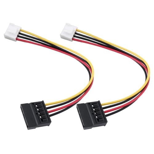 Image of Be In Your Mind 2Pcs 4 Pin to SATA Female Hard Drive Power Adapter Cable Compatible with Hikvision Video Recorder 20cm