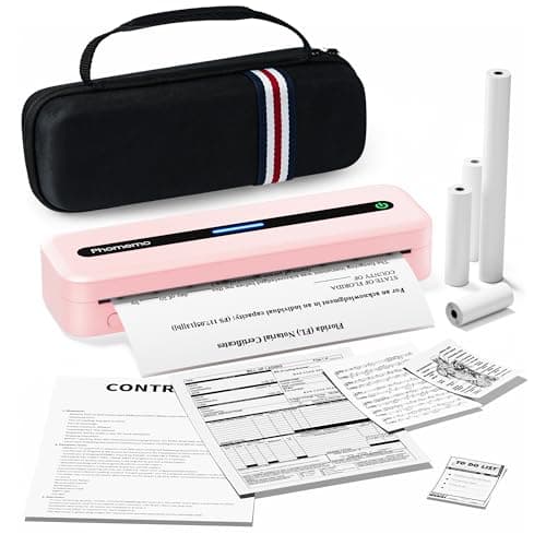 Image of Phomemo M832 Thermal Printer A4, Bluetooth Portable Printer for Mobile Printing, Inkless with Carry Bag & 4 Thermal Paper Rolls Home Office Use