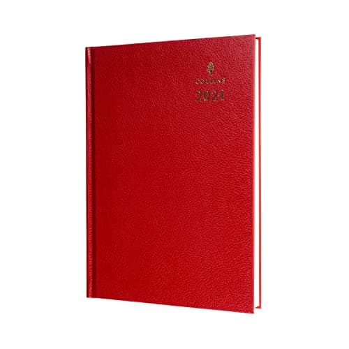 Image of Collins Debden Standard Desk 2024 Diary A5 Day to a Page Business Planner and Organiser - January to December - Daily - Red - 52.15-24