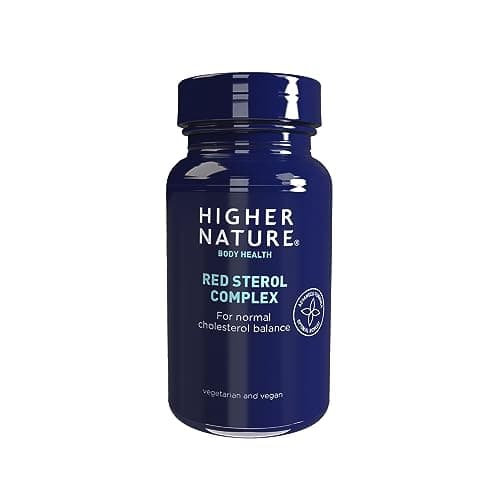 Image of Higher Nature - Red Sterol Complex - Plant Sterols- Red Yeast Rice - Policosanol - for Normal Cholesterol Balance - Vegetarian & Vegan - 90 Tablets