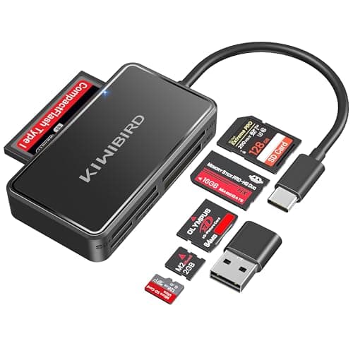 Image of KiWiBiRD SD Card Reader XD CF Card Reader USB C Compact Flash Memory Stick Pro Duo M2 MS TF Micro SD Compatible with PC Camera Laptop iPhone 17 Air 16 Plus Pro Max Mac iPad Galaxy S25 S24 Android