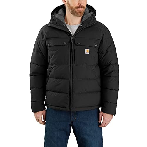 Image of Carhartt Men Winter Jacket Loose Fit Midweight Insulated, Color:Black, Size:XL