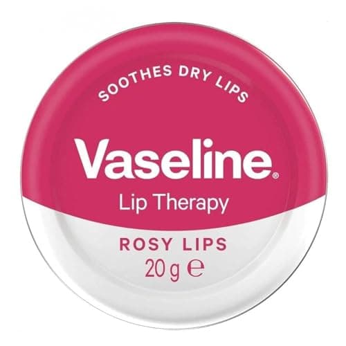 Image of Vaseline Lip Therapy Rosy Lips Lip Balm Tin made with 3x purified petroleum jelly for dry lips 20 g