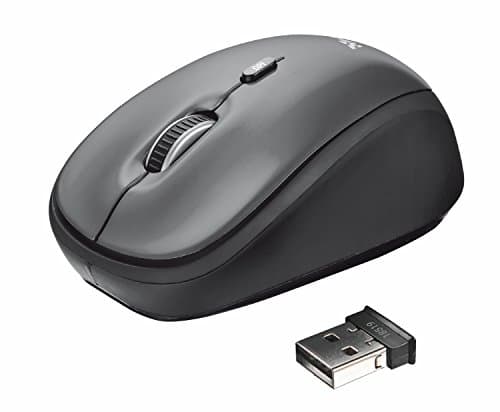 Image of Trust 18519 Yvi Wireless Mouse for Computer and Laptop with USB Micro Receiver, 800/1600 DPI, for Left and Right Handed Users – Optical Compact Cordless Mouse - Black