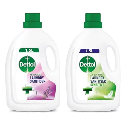 Image of Dettol Laundry Sanitiser, Multipack, 3L (1.5L x 2pck) Lavender and Sensitive, 12hr Freshness, Hygienically Clean, Removes Odour, Kills 99.9 Percent of Bacteria