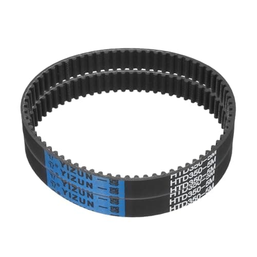 Image of sourcing map 2pcs HTD-5M Rubber Timing Belt 70 Teeth, 350mm Pitch Length x 15mm Width x 3.6mm Height, Closed Loop Pulley Timing Belt