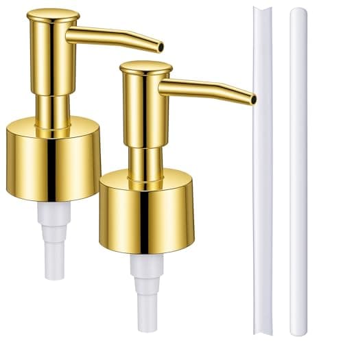 Image of Ouligay 2PCS Soap Dispenser Pump Replacement Gold Soap Pump Replacement Plastic Hand Soap Pump Standard 28/400 Neck Size for Lotion Bottle