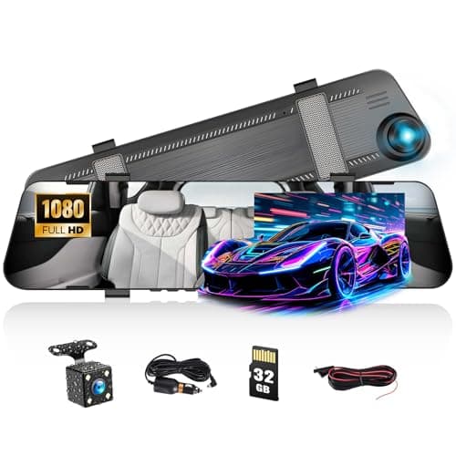 Image of CAMECHO Mirror Dash Cam with 32GB TF card, 4.5 Inch 1080P Dual Dash Cam Front and Rear Camera Car Rear View Mirror Loop Recording Wide Angle Parking Assistance with WDR Night Vision,Motion Detection