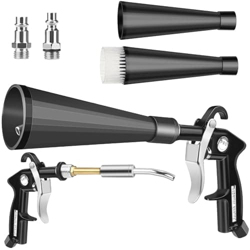 Image of Dry Cleaning Air Blow Gun, Preciva Compressed Air Cleaning Gun with Detailing Dusting Brush, High-Pressure Tool for Car Seats, Rims, Engine, Interior, Hard-to-Reach Areas