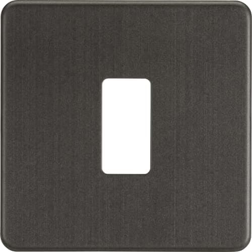 Image of Screwless 1G Grid faceplate - Smoked Bronze