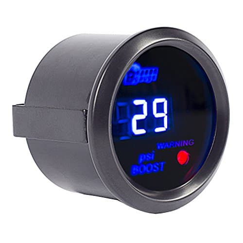 Image of Mintice™ 2" 52mm Black Car Motor Digital Blue LED Light PSI Turbo Boost LED Gauge Meter