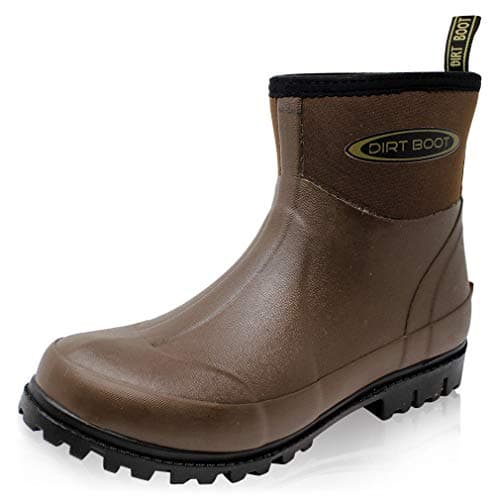 Image of Dirt Boot Women`s Neoprene Wellington Garden Wellies Stable Yard Ankle Mucker Boots (8 UK Women, Brown, numeric_8)