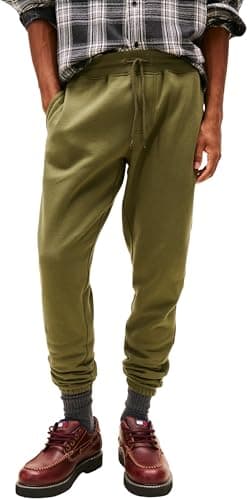 Image of Tommy Jeans Men's TJM Slim S Flag Sweatpant EXT DM0DM20473 Sweatpants, Green (Dark Greenery), M