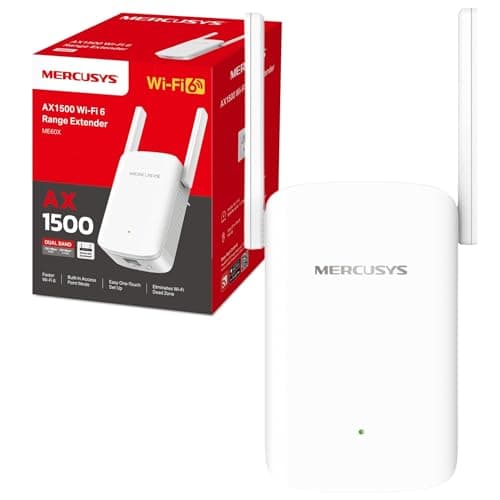 Image of MERCUSYS ME60X WiFi 6 AX1500Mbps Extender and Internet Booster, Gigabit Ethernet Port, TP-Link WiFi Extender, WiFi Booster Range Extender, EasyMesh, Access Point, Repeater, Easy Setup, New Version